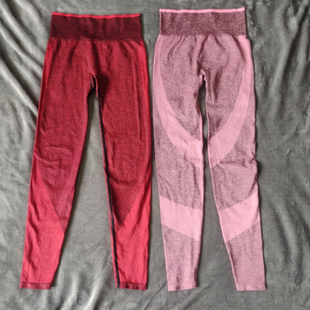 Victoria's Secret Red and Pink Leggings Athletic Stretch